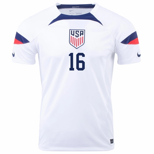 Abrasion Resistant Fabric Moisture Management Technology Nike United States George Bello Home Jersey 22/23 (White/Loyal Blue)