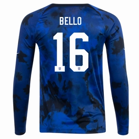 Everyday Wear Action Performance Nike United States George Bello Long Sleeve Away Jersey 22/23 (Bright Blue/White)