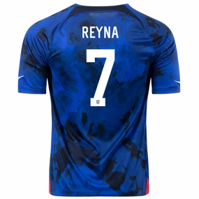 Nike United States Gio Reyna Away Jersey 22/23 (Bright Blue/White) Anti Snag Fabric
