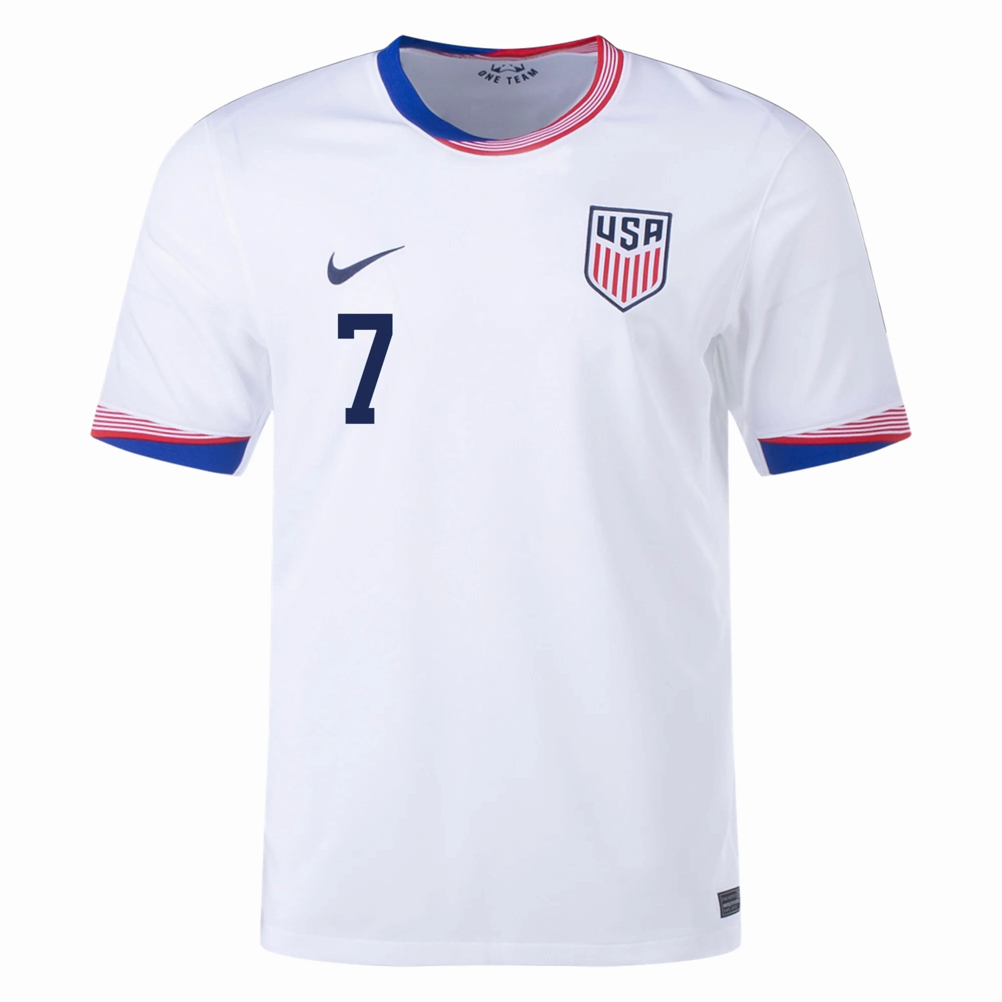 Vapor Transfer Fabric Snag Resistant Knit Nike United States Gio Reyna Home Jersey 24/25 (White)