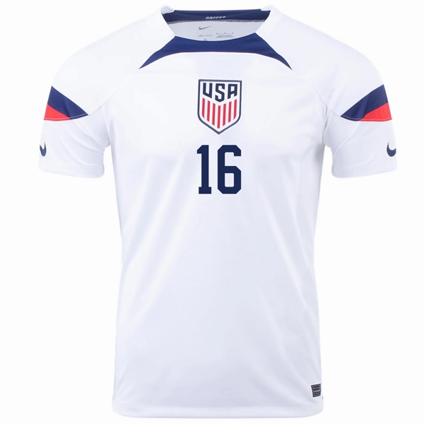 Lightweight Thermal Regulation Nike United States Jordan Morris Home Jersey 22/23 (White/Loyal Blue)