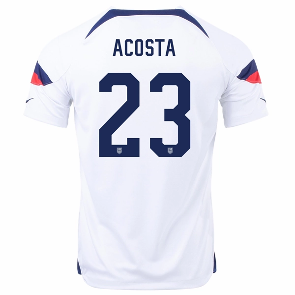 Nike United States Kellyn Acosta Home Jersey 22/23 (White/Loyal Blue) streamlined look
