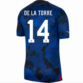Nike United States Luca De La Torre Authentic Match Away Jersey 22/23 (Bright Blue/White) Ventilated Mesh Panel