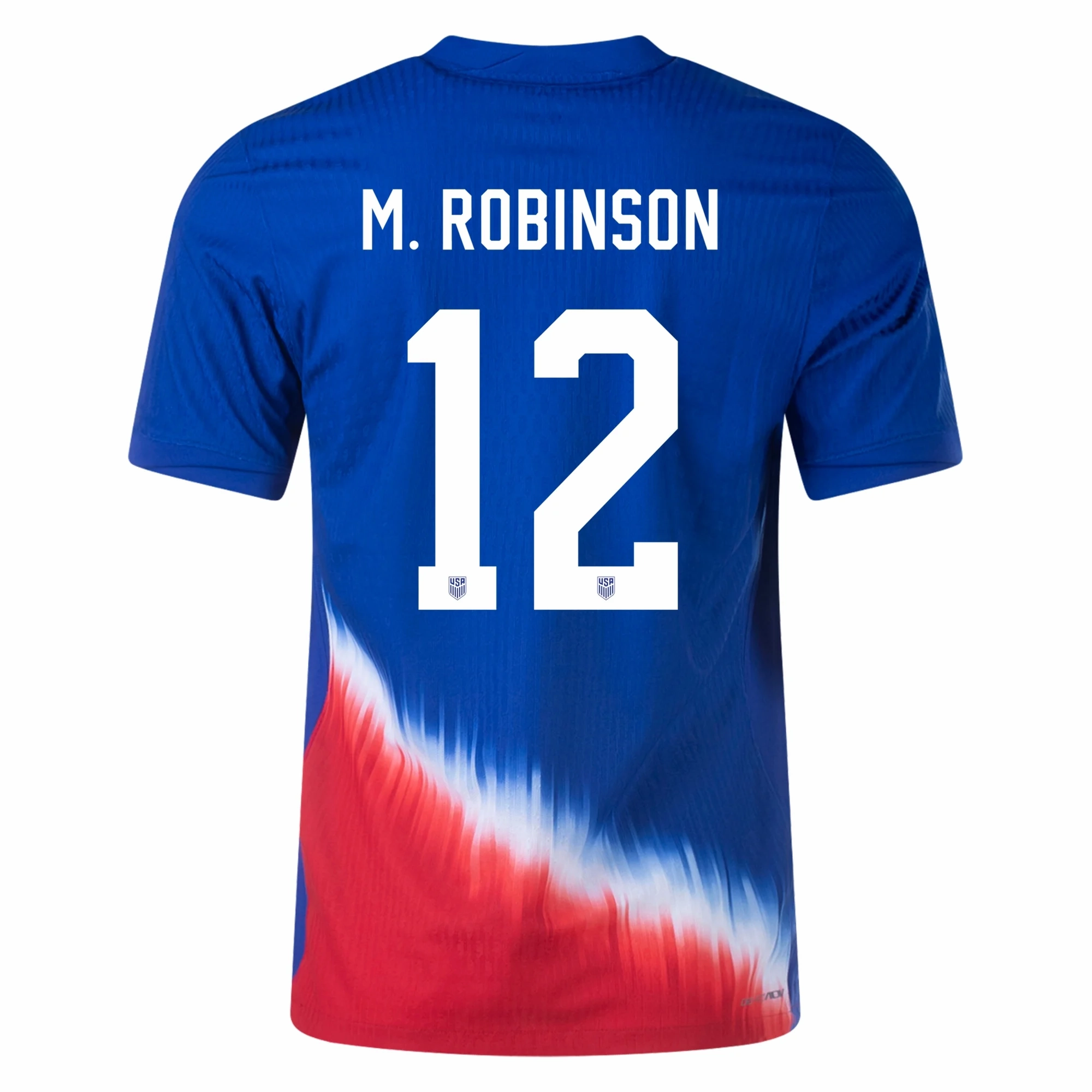 Temperature Regulating Fiber UV protection coating Nike United States Match Authentic Miles Robinson Away Jersey 24/25 (Old Royal/Sport Red/White)
