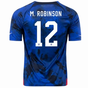 Nike United States Miles Robinson Away Jersey 22/23 (Bright Blue/White) Cool Weather Thermal Insulation Layer