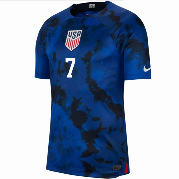 Anti Pill Finish Nike United States Shaq Moore Authentic Match Away Jersey 22/23 (Bright Blue/White)