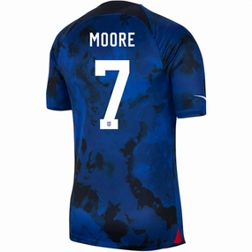 Nike United States Shaq Moore Authentic Match Away Jersey 22/23 (Bright Blue/White) Anti Pilling Construction Layer Comfort
