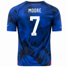 Sustainable production Tear Resistant Fabric Weave Nike United States Shaq Moore Away Jersey 22/23 (Bright Blue/White)