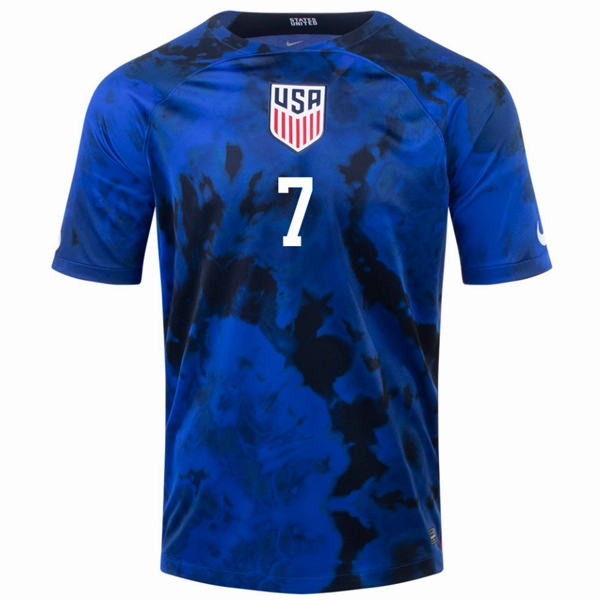 Flexible Neckline Nike United States Shaq Moore Away Jersey 22/23 (Bright Blue/White)