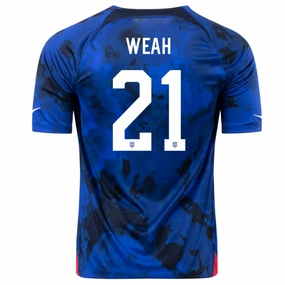 Dynamic Tension Banding Nike United States Timothy Weah Away Jersey 22/23 (Bright Blue/White)