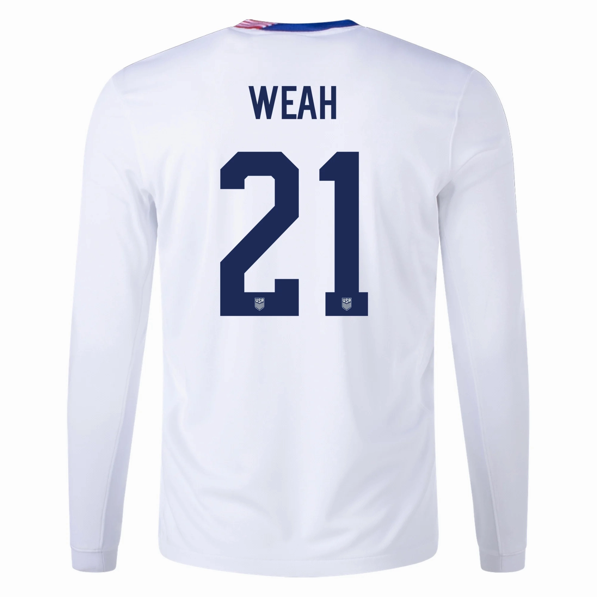 Dynamic Movement Adaptation Nike United States Timothy Weah Long Sleeve Home Jersey 24/25 (White)