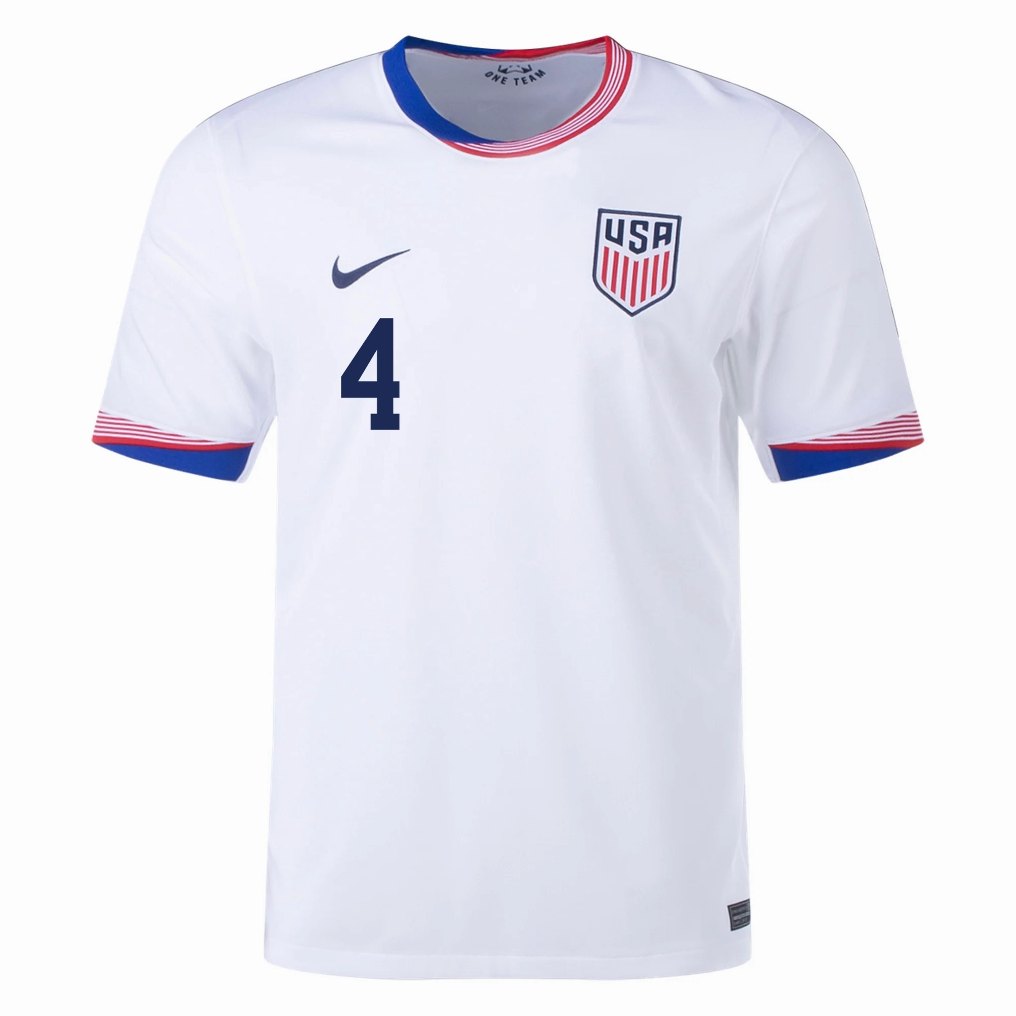 Temperature Regulating Material Nike United States Tyler Adams Home Jersey 24/25 (White)