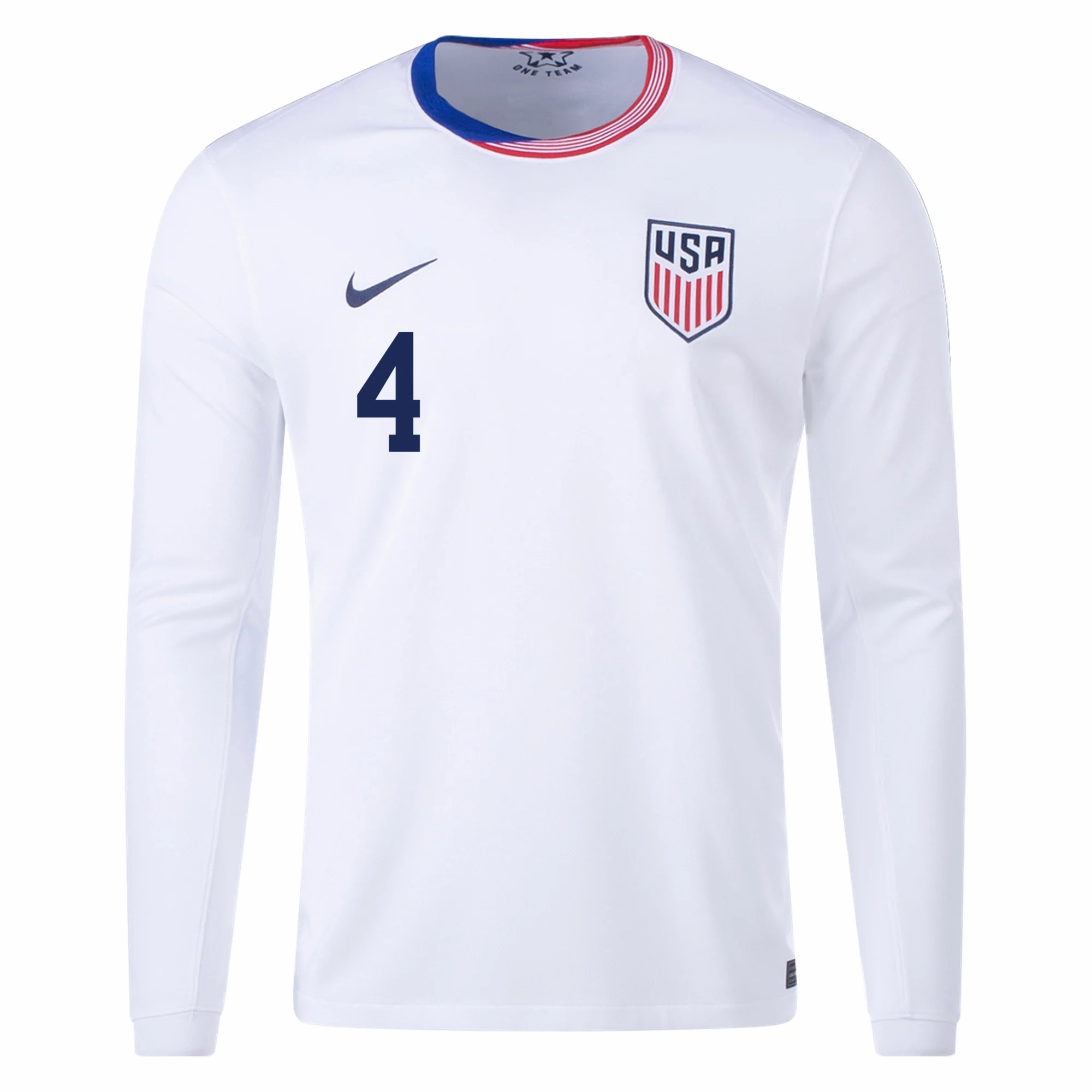 Eco Friendly Fibers Power Comfort Nike United States Tyler Adams Long Sleeve Home Jersey 24/25 (White)