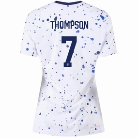 Sublimation Ready Fabric Abrasion Resistant Reinforcements Nike Womens United States Alyssa Thompson 4 Star Authentic Match Home Jersey 23/24 w/ 2019 World Cup Champions Patch (White/Loyal Blue)