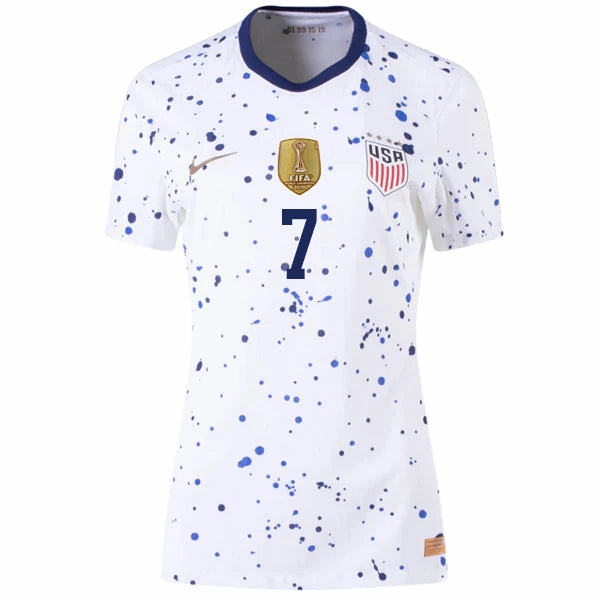 Nike Womens United States Alyssa Thompson 4 Star Authentic Match Home Jersey 23/24 w/ 2019 World Cup Champions Patch (White/Loyal Blue) Sustainable Dye Method Technical Build