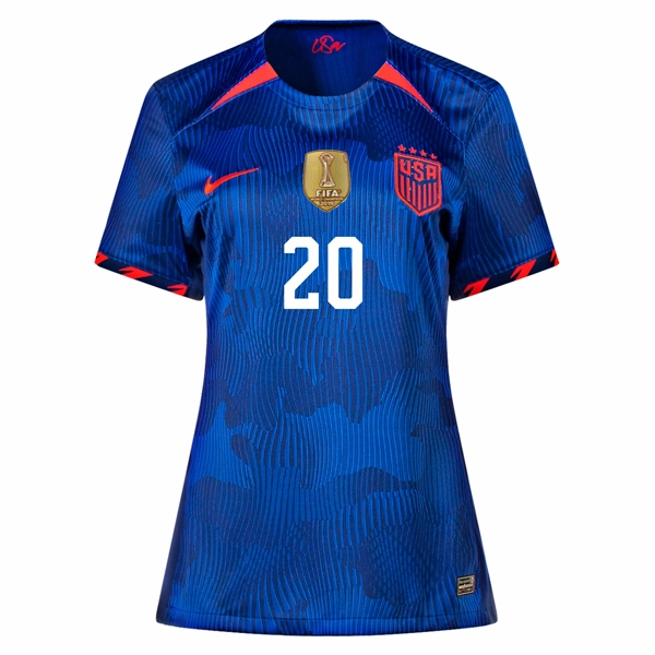 Hydrophobic Finish Quick Comfort Nike Womens United States Casey Krueger 4 Star Away Jersey 23/24 w/ 2019 World Cup Champion Patch (Hyper Royal/Loyal Blue)