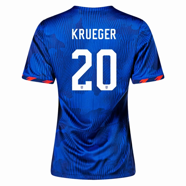 Nike Womens United States Casey Krueger 4 Star Away Jersey 23/24 w/ 2019 World Cup Champion Patch (Hyper Royal/Loyal Blue) Athletic Performance Enhancement Eco Conscious Dye Process