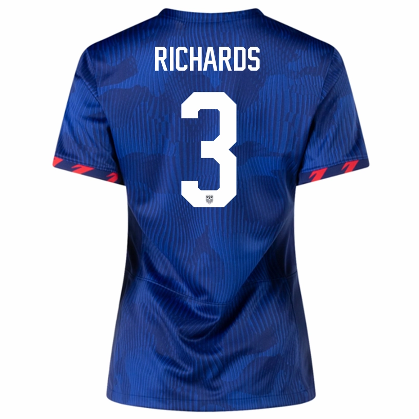Light Motion Athlete Focus Nike Womens United States Chris Richards Away Jersey 23/24 (Hyper Royal/Loyal Blue)