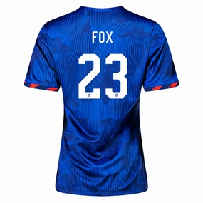 Layered construction Nike Womens United States Emily Fox 4 Star Away Jersey 23/24 w/ 2019 World Cup Champion Patch (Hyper Royal/Loyal Blue)