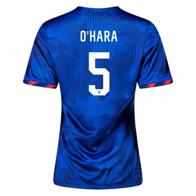 Sporty Gear Nike Womens United States Kelley O'Hara 4 Star Away Jersey 23/24 w/ 2019 World Cup Champion Patch (Hyper Royal/Loyal Blue)