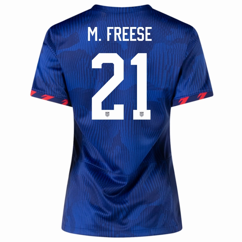 Nike Womens United States Matt Freese Away Jersey 23/24 (Hyper Royal/Loyal Blue) Flexible Neckline Weather Neutral