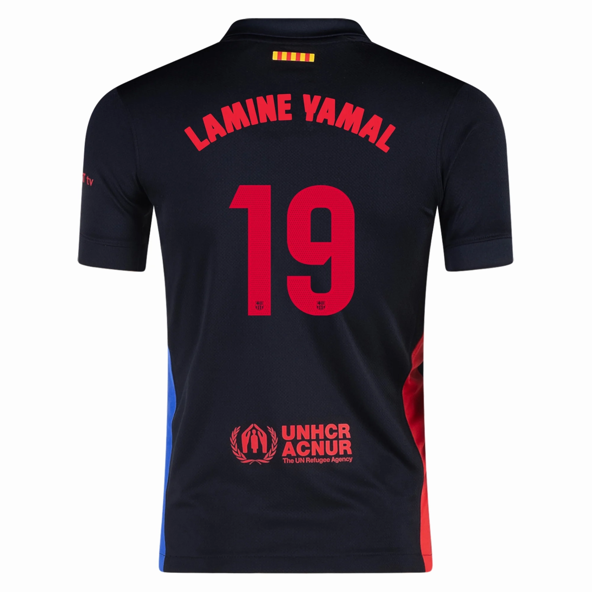 Nike Youth Barcelona Lamine Yamal Away jersey 24/25 (Black/University Red/Hyper Royal) Zip Up