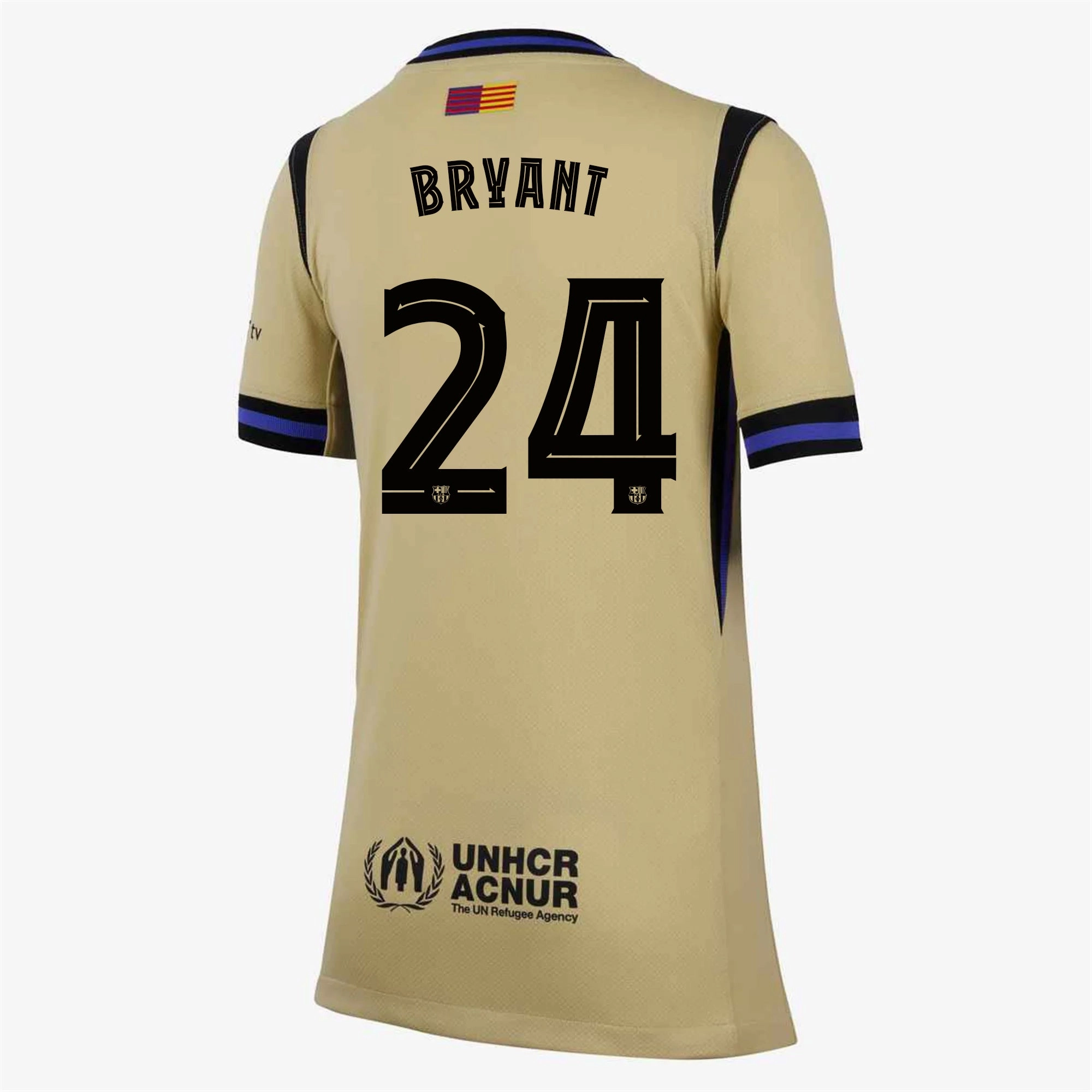 Non Chafing Edges Fitness Look Nike Youth Kobe Bryant FC Barcelona Away Jersey 25/26 (Team Gold/Persian Violet/Black)