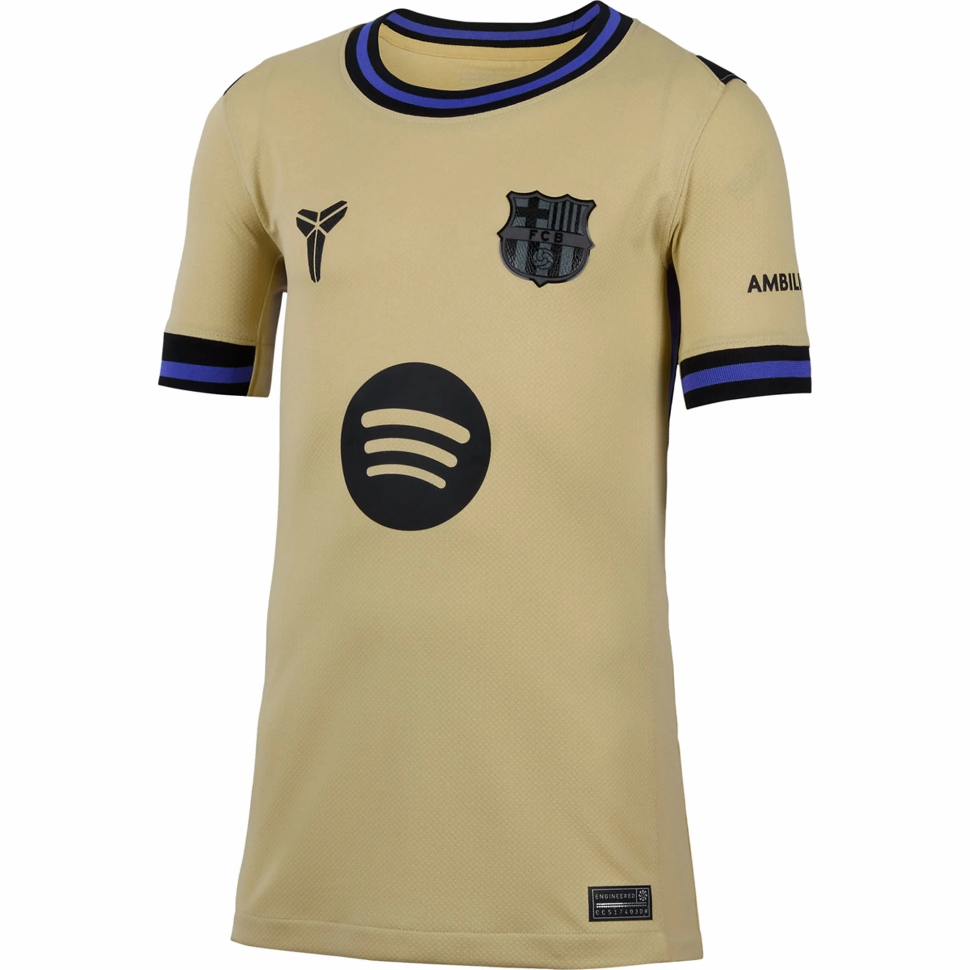 Molded Collar Architecture Nike Youth Kobe Bryant FC Barcelona Away Jersey 25/26 (Team Gold/Persian Violet/Black)