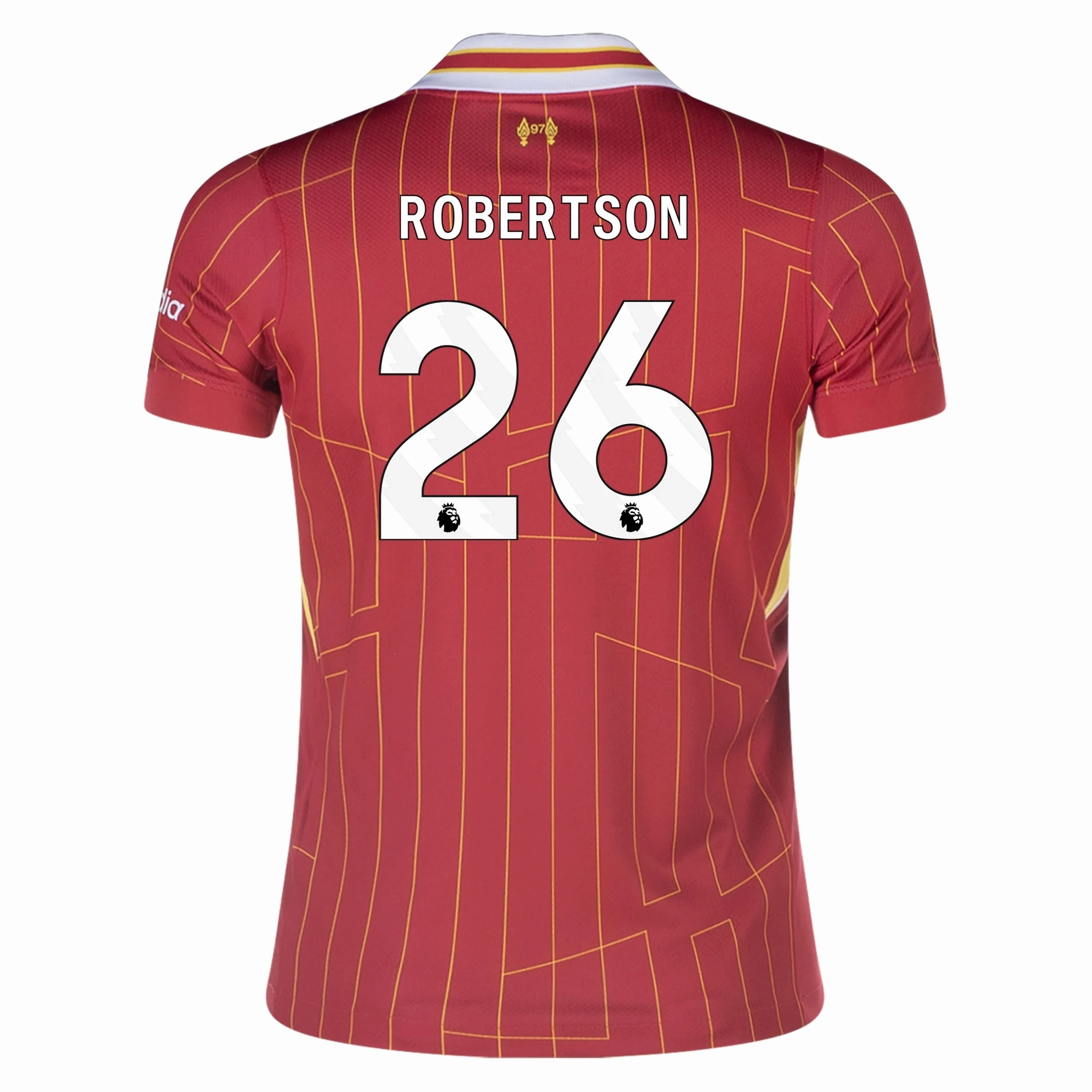 Nike Youth Liverpool Andy Robertson Home Jersey 24/25 (Gym Red/Chrome Yellow) Sweat Control Flatlock stitching