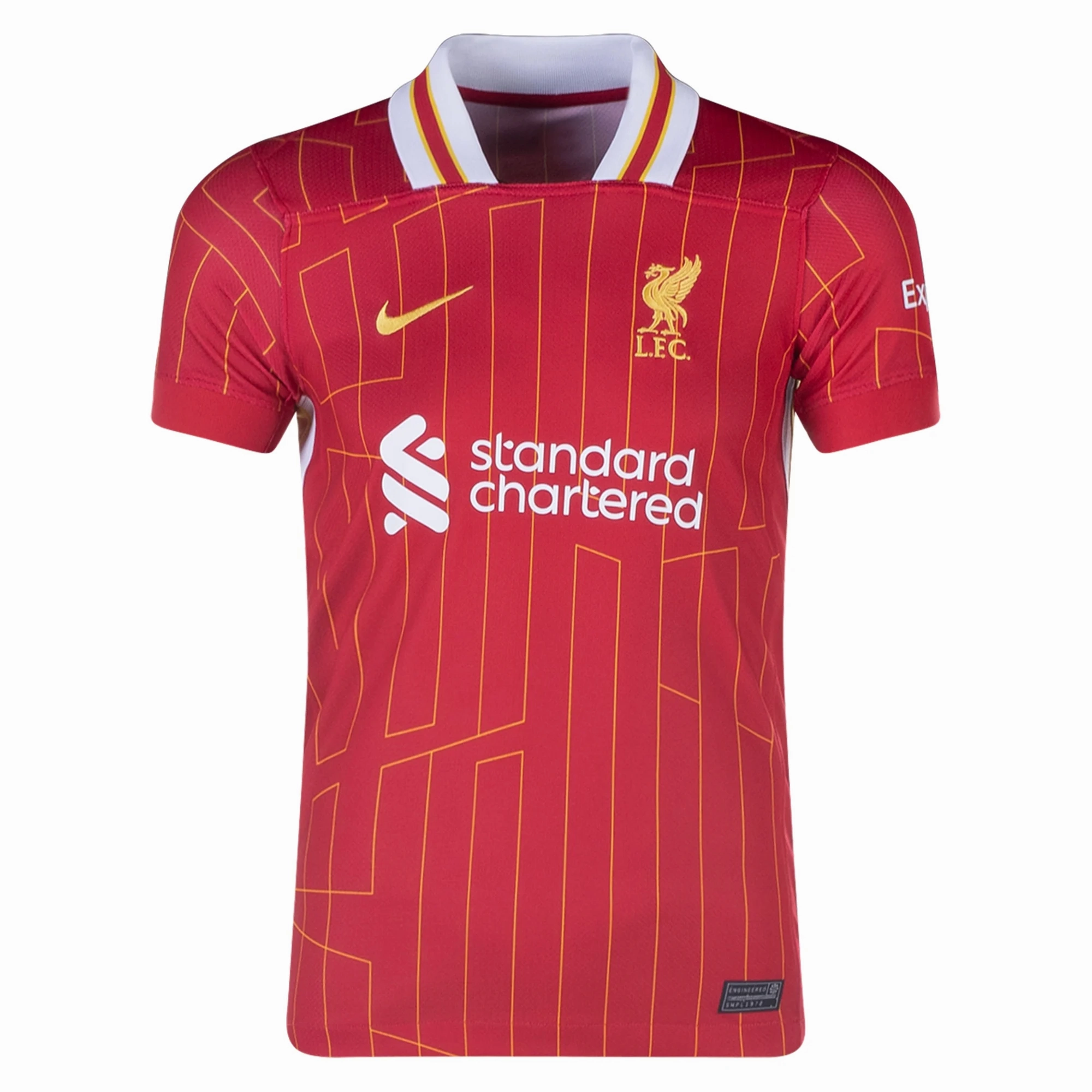 Nike Youth Liverpool Mohamed Salah Home Jersey 24/25 (Gym Red/Chrome Yellow) Sporty Layers Odor Resistant Coating