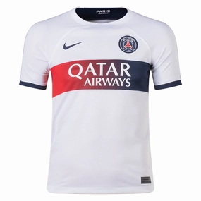 Nike Youth Paris Saint-Germain Away Jersey 23/24 (White/Midnight Navy) Breathable fabric