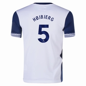 Clean Finish Stretchable Ribbed Collar Nike Youth Tottenham Pierre-Emile H?jbjerg Home Jersey 24/25 (White/Navy)