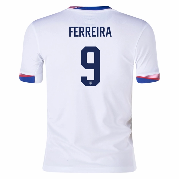 Nike Youth United States Jesus Ferreira Home Jersey 24/25 (White) Four Way Stretch Material