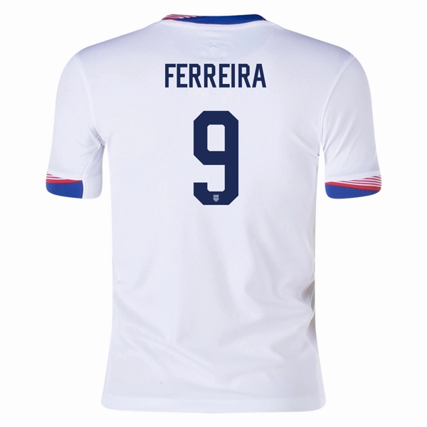 Nike Youth United States Jesus Ferreira Home Jersey 24/25 (White) Gym Essentials Quick Release Zipper Features