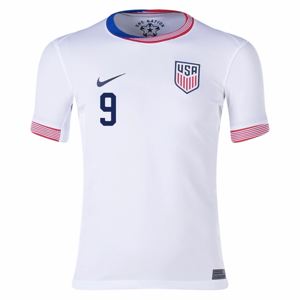 Nike Youth United States Jesus Ferreira Home Jersey 24/25 (White) High Elasticity Cloth