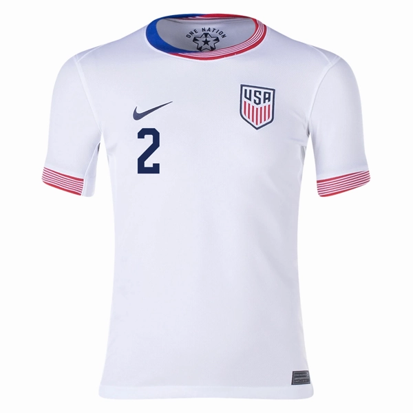 Nike Youth United States Sergi?o Dest Home Jersey 24/25 (White) Game Utility tech fabric