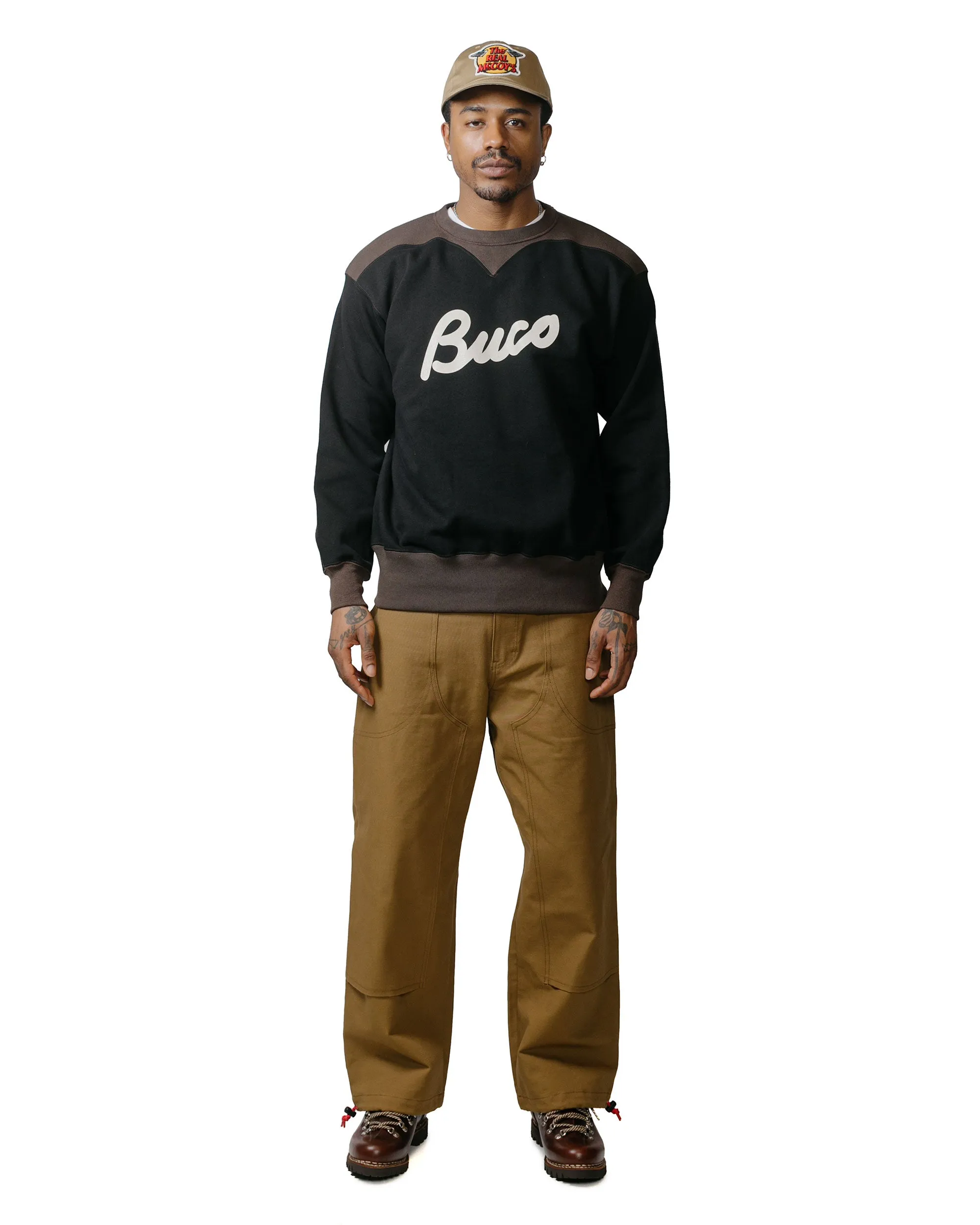 product family togetherness The Real McCoy's BC23105 Buco Two-Tone Sweatshirt / Buco Black/Grey