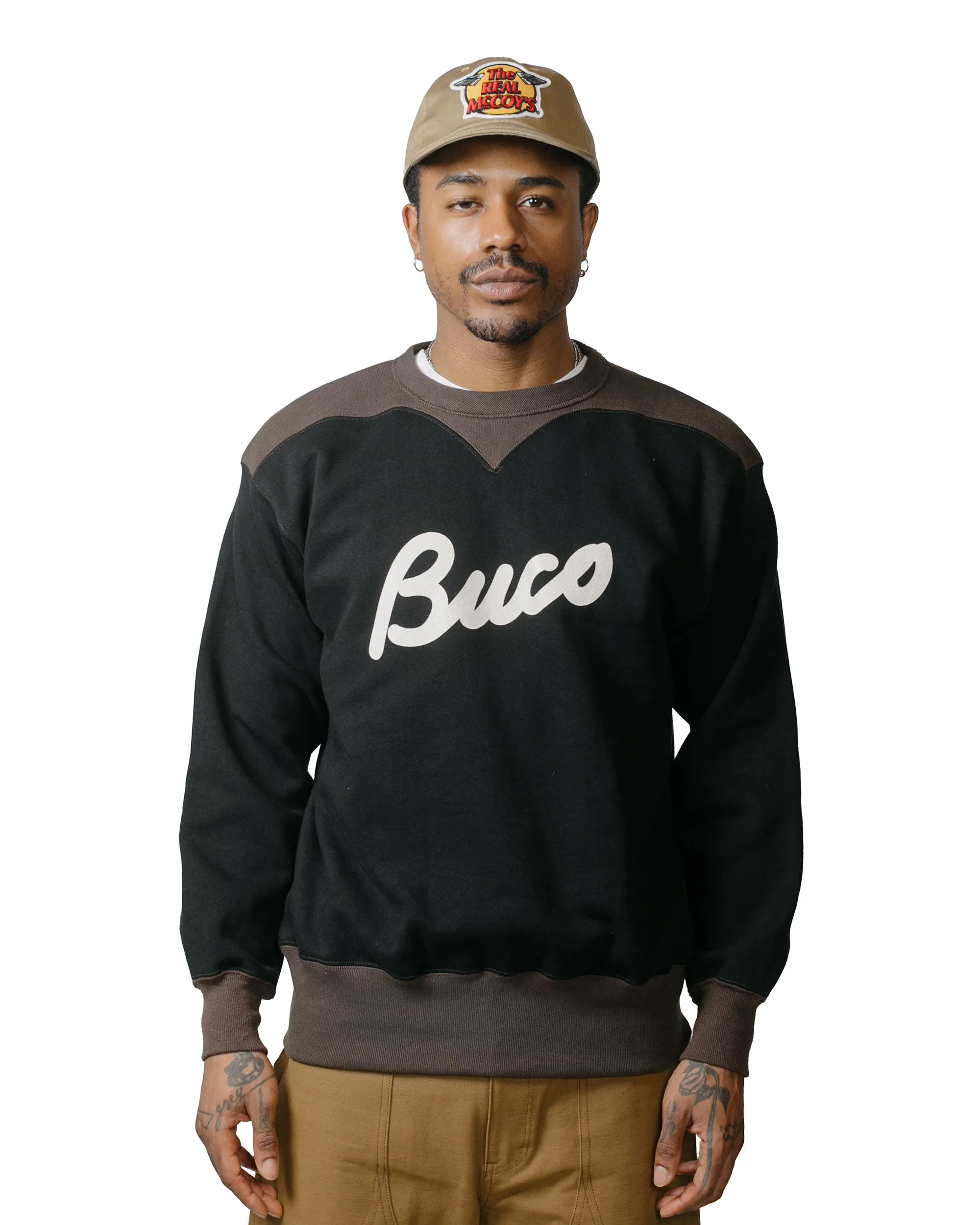 Practical Wear The Real McCoy's BC23105 Buco Two-Tone Sweatshirt / Buco Black/Grey