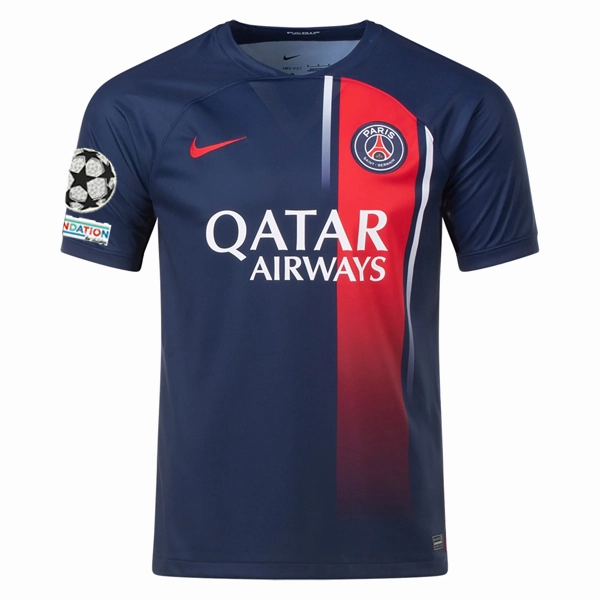 Nike Paris Saint-Germain Ousmane Demb??l?? Home Jersey w/ Champions League Patches 23/24 (Midnight Navy) UV protection coating Ready To Move