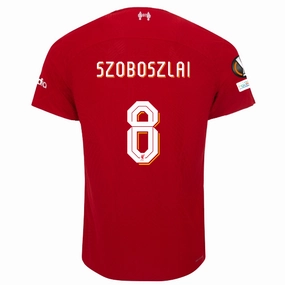 Movement Ready Fan Approved Nike Liverpool Authentic Dominik Szoboszlai Vaporknit Match Home Jersey w/ Europa League Patches 23/24 (Red/White)
