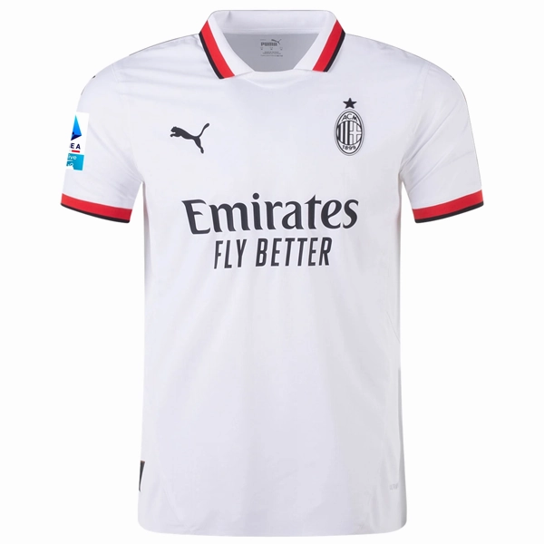 All Day Comfort Flex Tagless Construction Puma AC Milan Authentic Alvaro Morata Away Jersey w/ Series A Patch 24/25 (Puma White)
