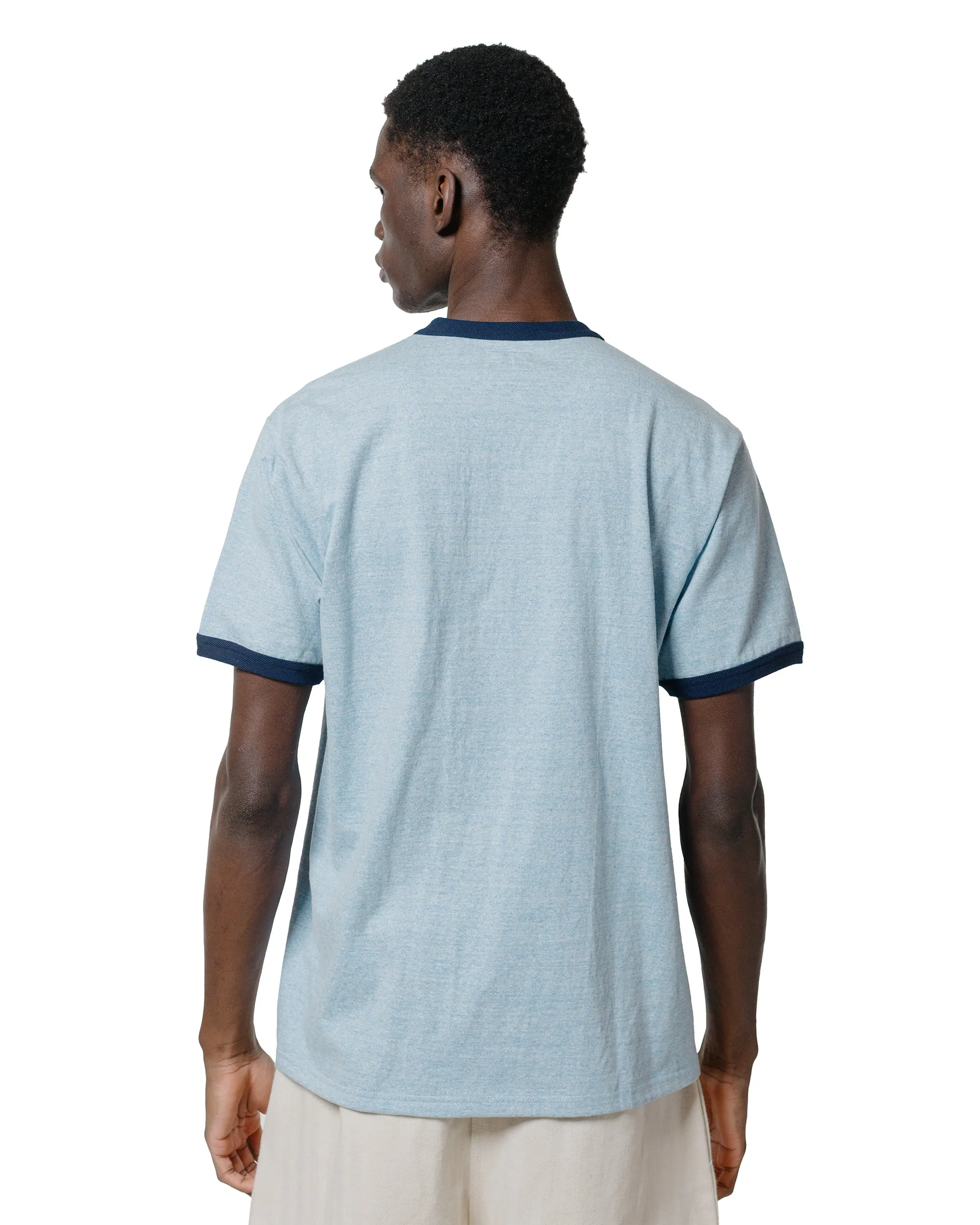 The Real McCoy's MC25015 Joe McCoy Tee / Poughkeepsie Blue Raw Hem Finish