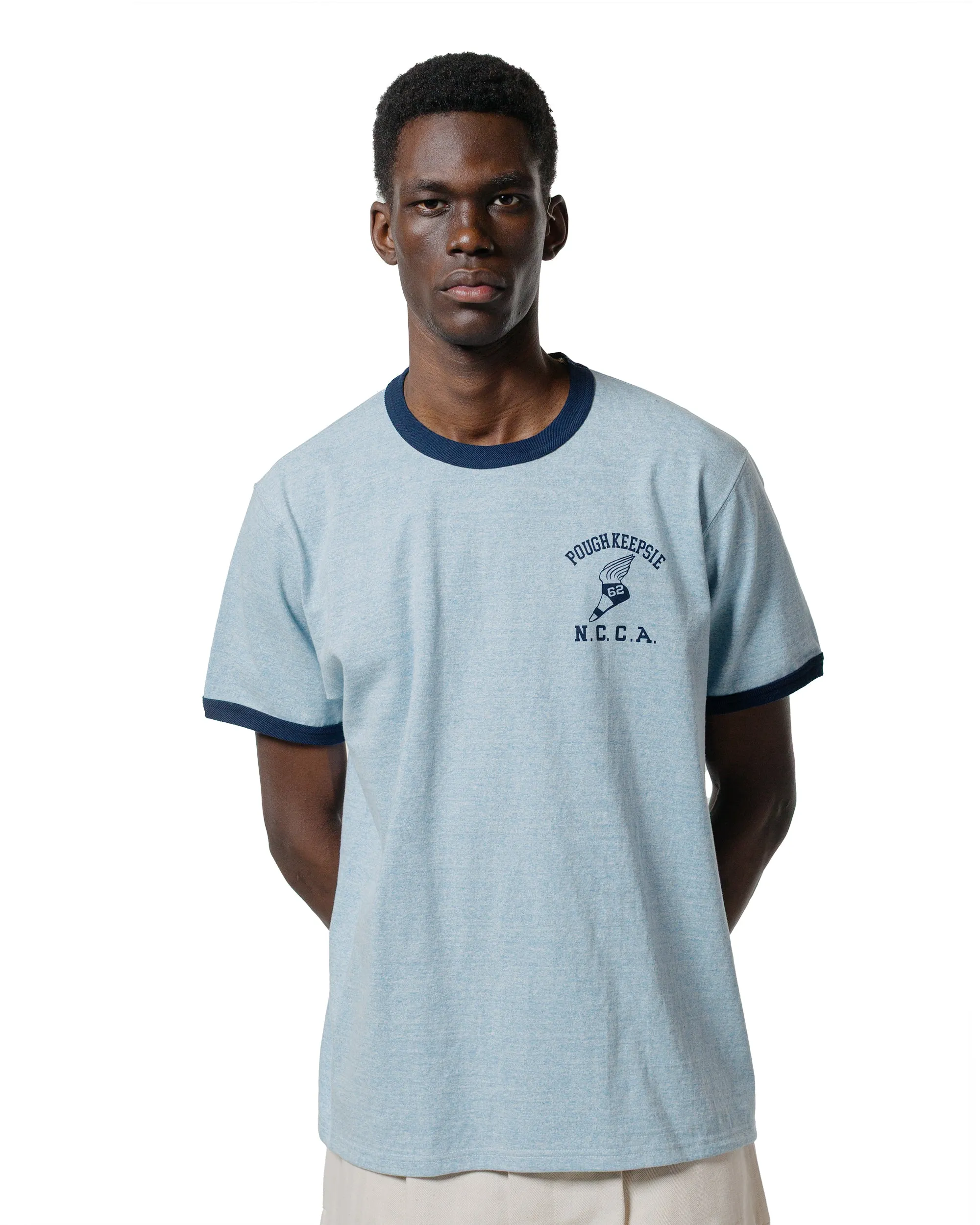 The Real McCoy's MC25015 Joe McCoy Tee / Poughkeepsie Blue hiking clothes