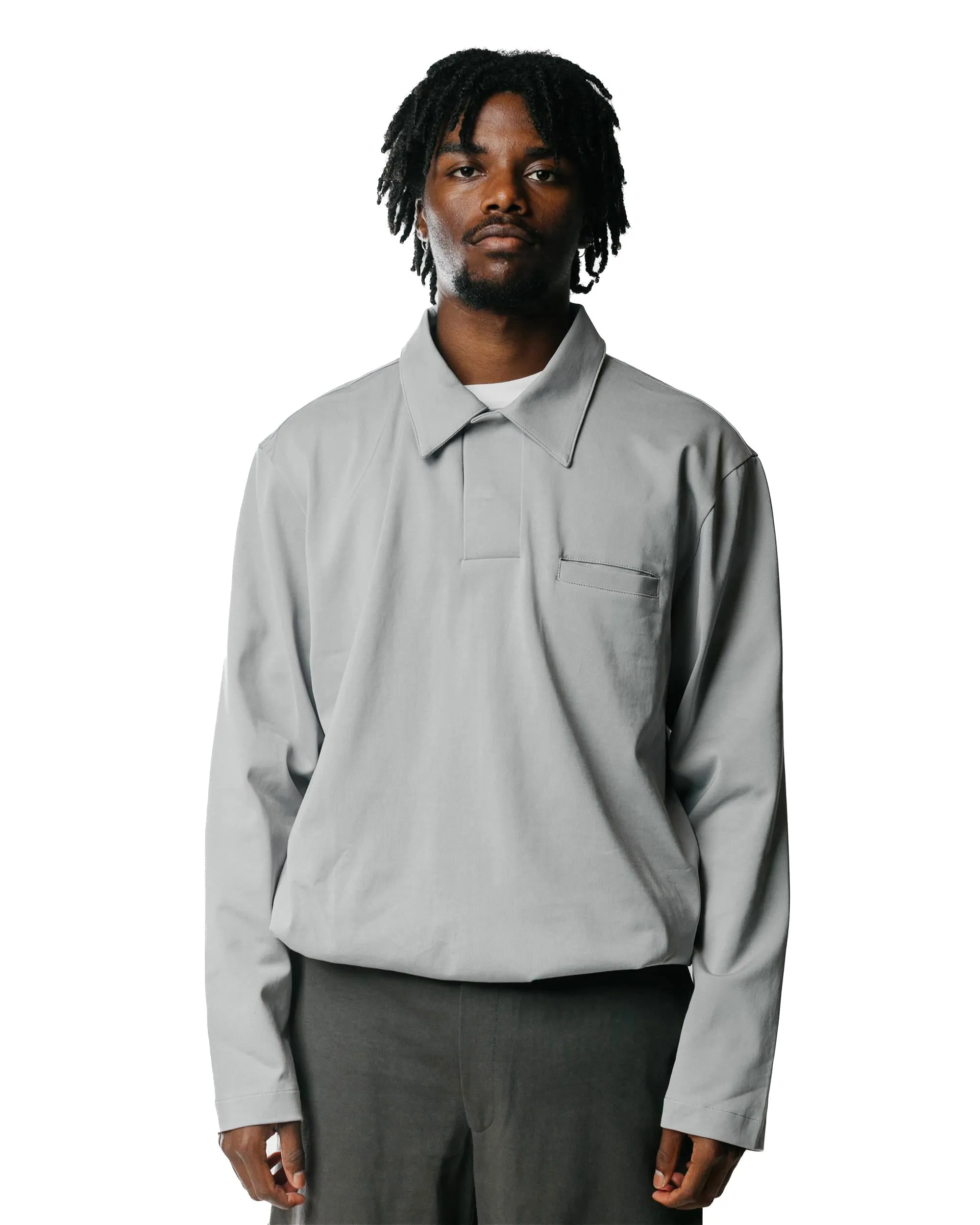 Lady White Co. L/S Richmond Polo Foggy Blue Warm Layers Refined Aesthetic