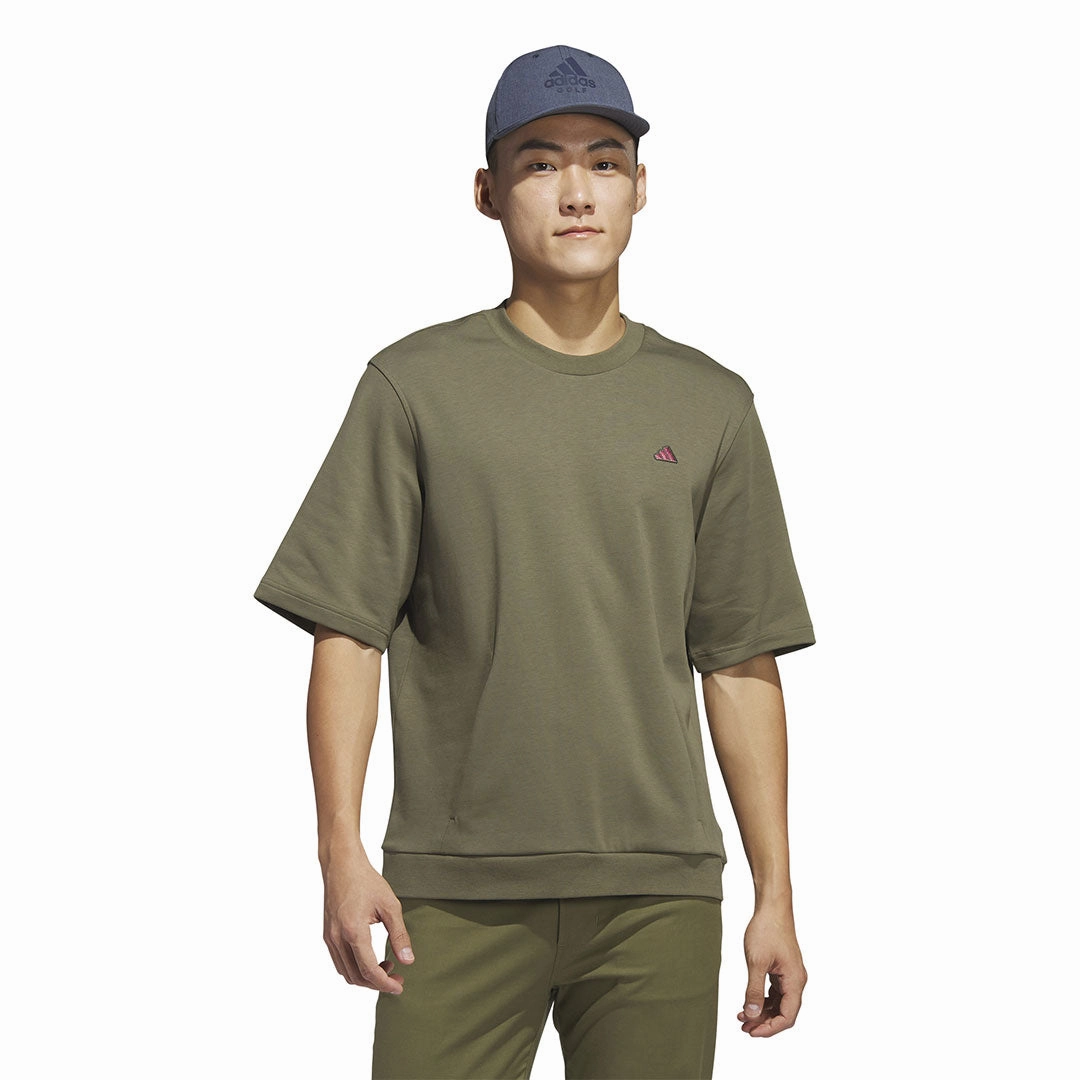 Breath Panel adidas - Men's Go-To Crew Golf Short Sleeve Sweatshirt (HS7597)