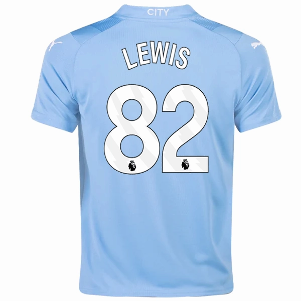 Non Chafe Stitching Ultra Smooth Flat Seams Puma Youth Manchester City Rico Lewis Home Jersey 23/24 (Team Light Blue/Puma White)