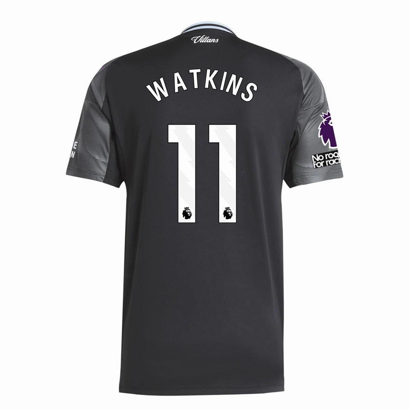 Sport Apparel adidas Ollie Watkins Men's Aston Villa 25/26 Away Jersey w/ EPL   NRFR Patches (Black/Global Blue)