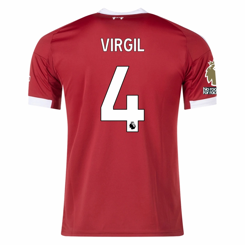 adidas Virgil Men's Liverpool Home Jersey 25/26 w/ NRFR   EPL Champions Patch (Strawberry Red) Core Fit