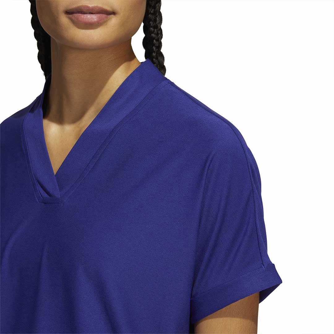 Durable Polyester Blend Layered Look Design adidas - Women's Go-To Short Sleeve Polo (HA6043)
