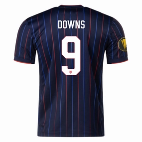 Nike Damion Downs United States Away Jersey 25/26 w/ Gold Cup Patch 2025 (Obsidian/Challenge Red) Sport Inspired